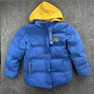 YNF Youth Puffer Jacket / Coat Hooded Size (M 14-16) Blue Padded Detachable Hood